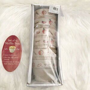 Christmas Tree Shops Vintage Stoneware Baking Cups (6) Pots Muffins Ramekins New